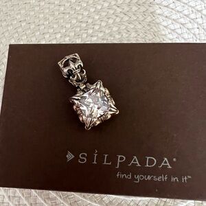 SILPADA .925 Sterling Silver Uptown Filagree Fluer De Lis Pendant